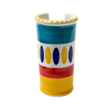 handmade sicilian ceramic Glass Holder Lipari de simone pottery handmade sicilian ceramic Glass Holder Lipari de simone pottery